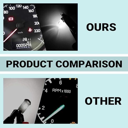 5 PCS Car T5 Dashboard Light Bulbs, 12V 1.2W Wedge Instrument Cluster Bulbs with Base, T5 Halogen Mini Bulb Replacement Parts, Universal for Car Motorcycle Dash Board Lamp (White #DB401) in Saudi Arabia