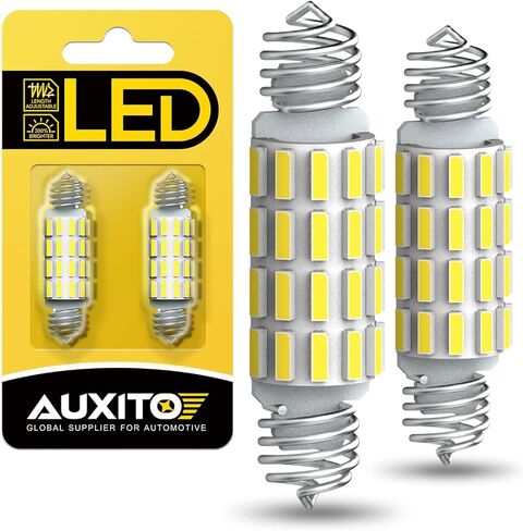 AUXITO 578 LED لمبة 211-2 212-2 لمبة إضاءة 39 41 42 مم أضواء داخلية 6500K أبيض فائق السطوع 4014 SMD اكليل خالٍ من الأخطاء لشاحنة السيارة LED قبة خريطة باب لوحة ترخيص أضواء وقوف السيارات مجاملة، 2 حزمة in Kuwait