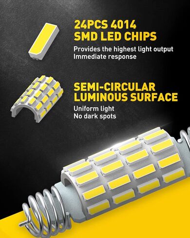AUXITO 578 LED لمبة 211-2 212-2 لمبة إضاءة 39 41 42 مم أضواء داخلية 6500K أبيض فائق السطوع 4014 SMD اكليل خالٍ من الأخطاء لشاحنة السيارة LED قبة خريطة باب لوحة ترخيص أضواء وقوف السيارات مجاملة، 2 حزمة in Kuwait