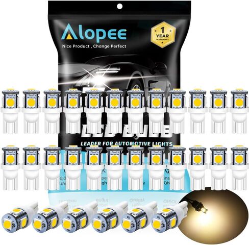 Alopee 30 حزمة 194 لمبات LED زرقاء 12 فولت T10 إسفين استبدال لمبة الضوء لـ 158 168 193 198 2825 W5W سيارة داخلية قبة خريطة باب صندوق السيارة أضواء خطوة مجاملة in Kuwait