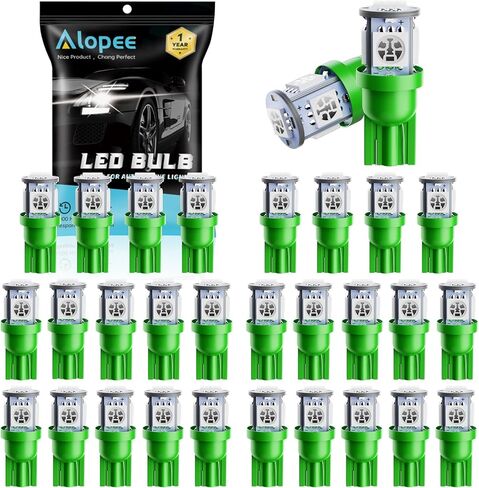 Alopee 30 حزمة 194 لمبات LED زرقاء 12 فولت T10 إسفين استبدال لمبة الضوء لـ 158 168 193 198 2825 W5W سيارة داخلية قبة خريطة باب صندوق السيارة أضواء خطوة مجاملة in Kuwait