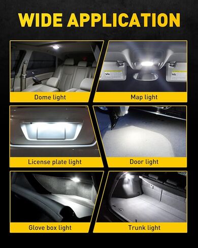 AUXITO 578 LED لمبة 211-2 212-2 لمبة إضاءة 39 41 42 مم أضواء داخلية 6500K أبيض فائق السطوع 4014 SMD اكليل خالٍ من الأخطاء لشاحنة السيارة LED قبة خريطة باب لوحة ترخيص أضواء وقوف السيارات مجاملة، 2 حزمة in Kuwait