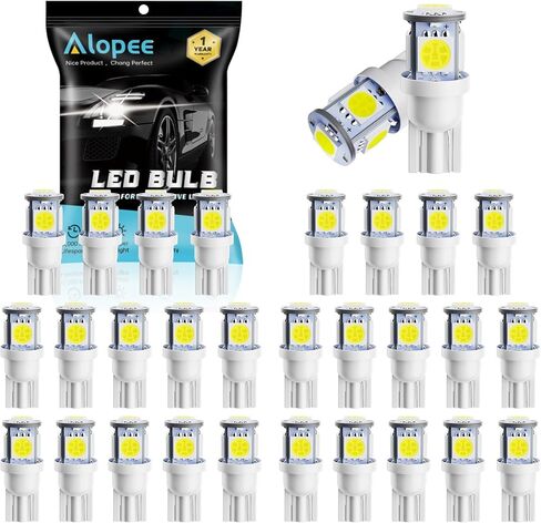 Alopee 30 حزمة 194 لمبات LED زرقاء 12 فولت T10 إسفين استبدال لمبة الضوء لـ 158 168 193 198 2825 W5W سيارة داخلية قبة خريطة باب صندوق السيارة أضواء خطوة مجاملة in Kuwait