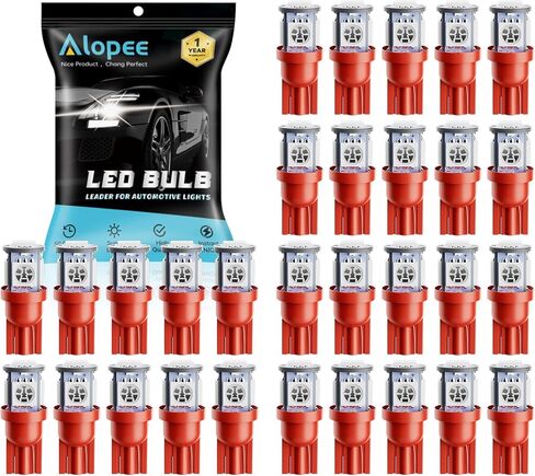 Alopee 30 حزمة 194 لمبات LED زرقاء 12 فولت T10 إسفين استبدال لمبة الضوء لـ 158 168 193 198 2825 W5W سيارة داخلية قبة خريطة باب صندوق السيارة أضواء خطوة مجاملة in Kuwait