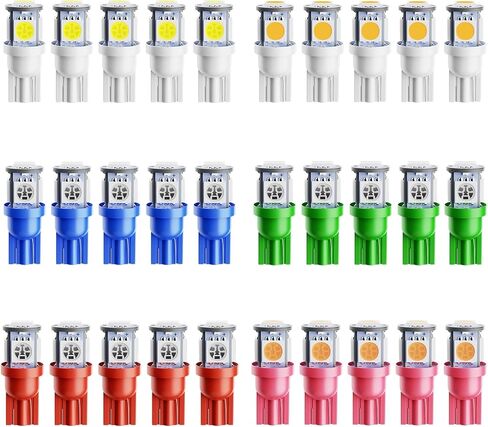 Alopee 30 حزمة 194 لمبات LED زرقاء 12 فولت T10 إسفين استبدال لمبة الضوء لـ 158 168 193 198 2825 W5W سيارة داخلية قبة خريطة باب صندوق السيارة أضواء خطوة مجاملة in Kuwait