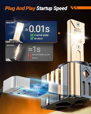 مصابيح SEALIGHT D3S D3R، 6000K أبيض بارد لتجميع HID لمبات زينون HID استبدال 66340 42403 42302 0.01S لمبات إضاءة الضباب البدء الفوري للتوصيل والتشغيل، حزمة من 2 in Kuwait