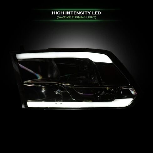 DRL LED شريط أنبوبي بار كروم الإسكان كريستال المصابيح الأمامية إشارة مصابيح العنبر عاكس nb متوافق مع 09-18 دودج رام 1500 / 19-24 كلاسيكي / 10-18 2500 3500 in Kuwait