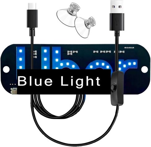 ضوء LED للسيارة، لافتات ضوئية للسيارة، LED أزرق، تحكم USB من النوع C، حامل كأس الشفط، لافتة لوحة إضاءة مناسبة لجميع السيارات in Kuwait