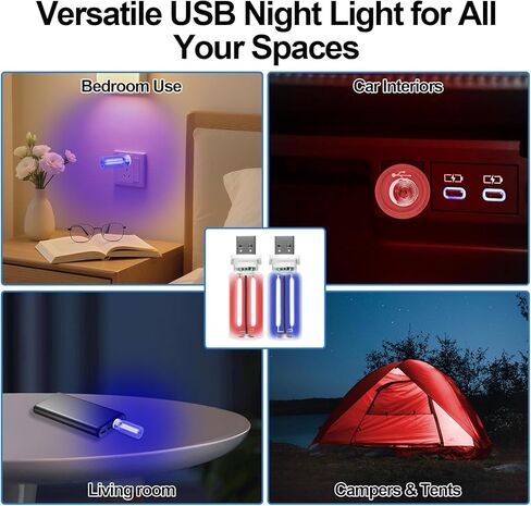 4 عبوات من مصابيح USB، مصابيح داخلية للسيارة مع مصابيح زجاجة صغيرة حمراء وزرقاء، إضاءة داخلية للسيارة قابلة للتعتيم تعمل باللمس، قم بتوصيل أضواء ليلية مزخرفة لـ Vehi in Kuwait
