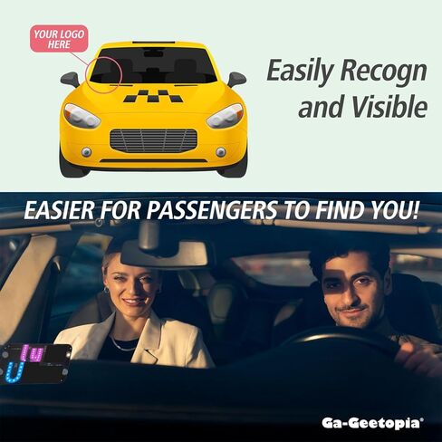 لافتة إضاءة LED للسيارة، لافتة سيارة أجرة على الزجاج الأمامي، ملصق LED للسيارة مع أكواب شفط، قابس USB للسيارات والشاحنات وسيارات الدفع الرباعي (وردي - أزرق) in Kuwait