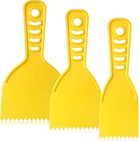 Body Filler Spreader Glue Spreader Plastic Notch Trowel with Handle Adhesive Spreaders in 3 Sizes Notched Adhesive Barrier Spreaders Tool for Glue Epoxy Fillers Putties Resin Automotive in Kuwait