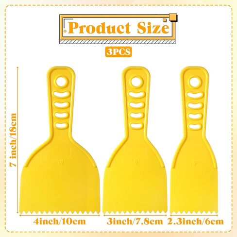 Body Filler Spreader Glue Spreader Plastic Notch Trowel with Handle Adhesive Spreaders in 3 Sizes Notched Adhesive Barrier Spreaders Tool for Glue Epoxy Fillers Putties Resin Automotive in Kuwait