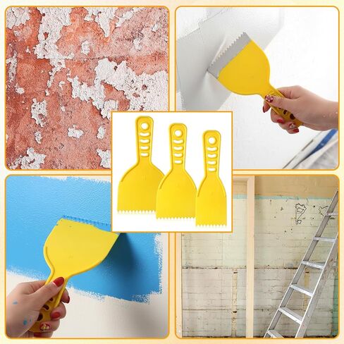 Body Filler Spreader Glue Spreader Plastic Notch Trowel with Handle Adhesive Spreaders in 3 Sizes Notched Adhesive Barrier Spreaders Tool for Glue Epoxy Fillers Putties Resin Automotive in Kuwait
