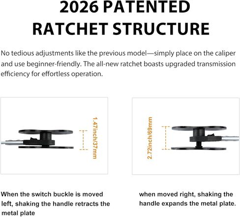 2026 Upgraded Patented Gen2 Brake Caliper Compression Tool, 5 in 1 Professional Piston Compressor, Brake Pad Spreader with 2 Brake Lubricants & 2 Hooks for Single/Twin/Quad Calipers, Blue in Kuwait