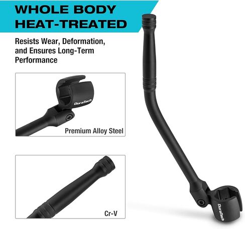 DURATECH 7/8" (22mm) O2 Sensor Wrench, Flexible Head Oxygen Sensor Wrench with 6-Point & 12-Point Double Ends, Contour Handle, Premium Alloy Steel, Black Finish in Kuwait