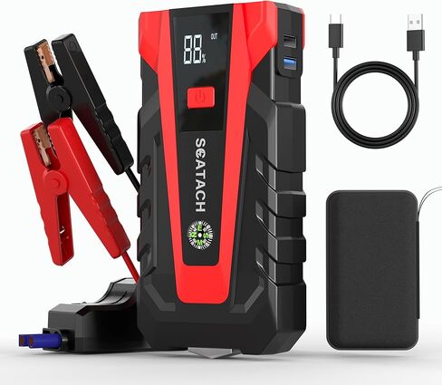 Scatach 3000A Car Battery Jump Starter,12V Jump Starter Battery Pack Portable (up to 9.0L Gasoline and 7.0L Diesel Engine), Jump Box with 3 Modes Flashlight and Jumper Cables in Kuwait
