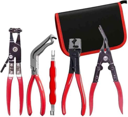 Sakerplus Professional Hose Clamp Kit, Pliers Set - Complete Fuel Line Tool Kit with Hose Removal Pliers & Clip Tools for Automotive Maintenance (5 in 1 Set) in Kuwait