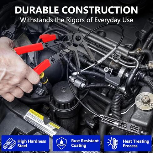 ZKTOOL 16PCS Hose Clamp Pliers Set, Professional Removal & Installation Tool Kit with Long Reach Flexible Wire & Electrical Disconnect Pliers for Fuel, Oil, Coolant Radiator, Heater and Water Hoses in Kuwait