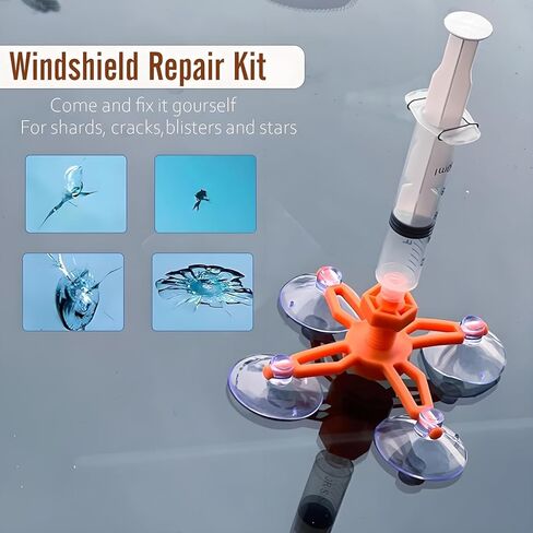 Windshield Repair Kit - Nano Glass Repair Fluid for Chips & Cracks | Quick Fix, Works on for Chips and Cracks，Cracks Gone Glass Repair Kit, Automotive Windscreen Repair Tool Nano Repair Liquid (Navy) in Saudi Arabia