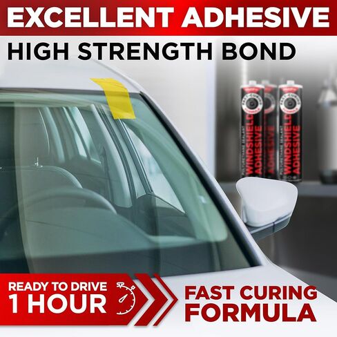 Windshield Adhesive – Easy to Apply – Fast Curing & Weather Resistant – High-Strength Bond – Professional Polyurethane Auto Glass Adhesive – Windshield Sealant – Repair Kit for Cars, Trucks & SUVs in Kuwait