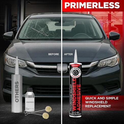 Windshield Adhesive – Easy to Apply – Fast Curing & Weather Resistant – High-Strength Bond – Professional Polyurethane Auto Glass Adhesive – Windshield Sealant – Repair Kit for Cars, Trucks & SUVs in Kuwait
