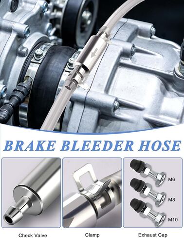 Brake Bleeder Hose Kit, Brake Fluid Bleeder Kit with 2 PCS Brake Bleeder Hose One Way Check Valve, Versatile Break Bleeder Kit for Car Motorbike Bike in Kuwait