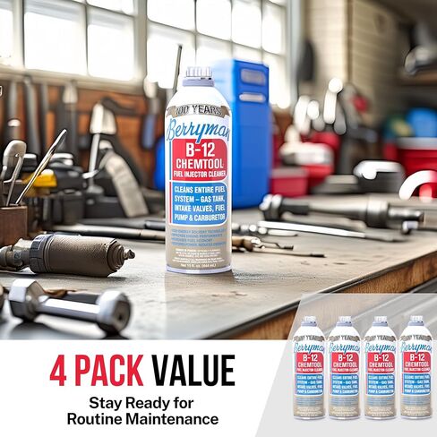 Berryman B-12 Chemtool 0116 (4 Pack) - Fuel Injector Cleaner, 15oz with SMA Towel | Carburetor & Fuel System Cleaner Additive for Cars in Kuwait