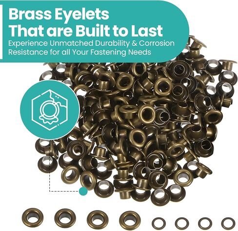 100 x 3mm Gold Eyelets for Clothing and Leather Crafts - Grommets for Adding Ribbons, Lacing and Fabric in Art and Sewing Projects - Ideal for Bags, Scrapbooking, and Clothes Repair in Saudi Arabia