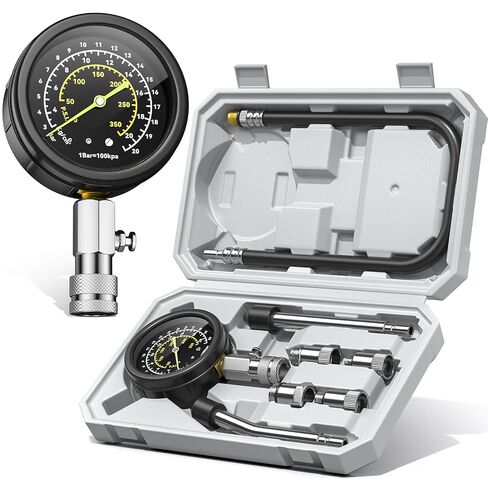 AUTOWN Professional Compression Tester Kit, 300 PSI Triple-Scale Gauge with 8-Piece Set & Portable Gray Case for Car, Truck, ATV & Small Gas Engines Diagnosis in Saudi Arabia