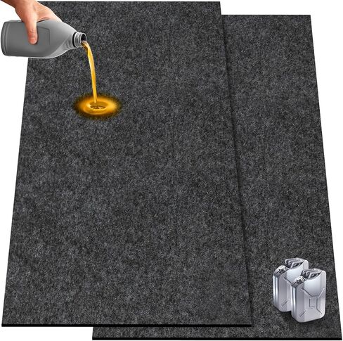 2 Pack 36 x 60 Inch Premium Oil Spill Mat,Garage Floor Mat for Under Car,Highly Absorbent Maintenance Mat Protect Your Floor from Oil Drips, Spills, Splashes and Stains in Saudi Arabia