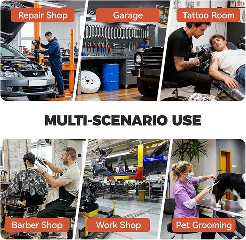 Shop Stool with Wheels for Garage, Mechanics Rolling Chair with Backrest, Adjustable Height Heavy Duty Garage Stool with Footrest and Storage Tray, Swivel Task Chair for Workshop Kitchen Salon in Saudi Arabia