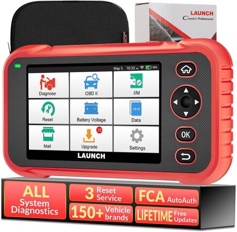 LAUNCH CRP123E Plus Obd2 Scanner، أداة مسح تشخيصي لجميع أنظمة السيارات مع إعادة ضبط الزيت، معايرة SAS، تكيف الخانق، اختبار البطارية، Auto Vin، FCA Autoauth، تحديث مجاني مدى الحياة in Kuwait