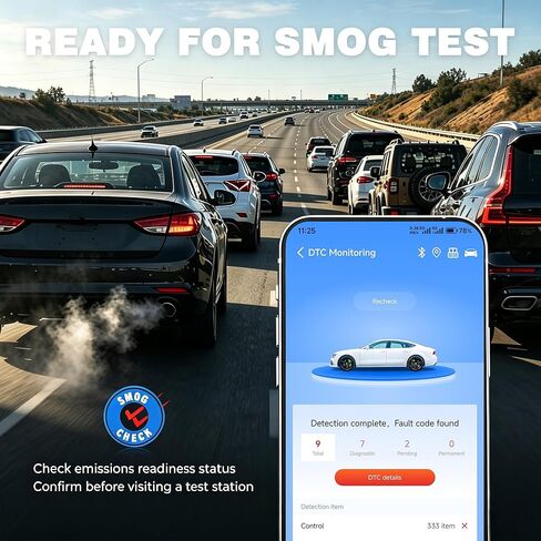 NOVEINN OBD2 Scanner Bluetooth, Check Engine Code Reader Scan Tool, 2-in-1 Car Diagnostic & 12V Battery Tester, Performance Test, Trip Analysis, EVAP Test, for iPhone & Android, 1996+ Cars and Trucks in Kuwait