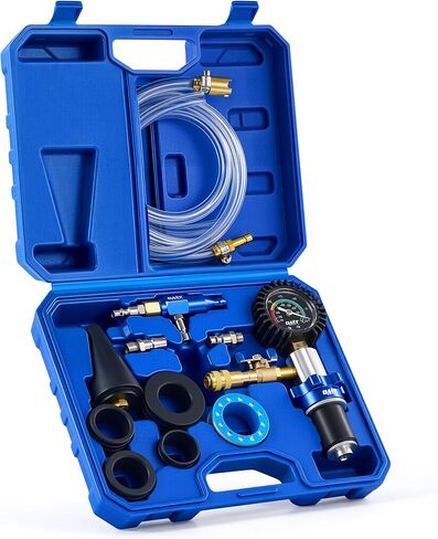 Orion Motor Tech Coolant Vacuum Refill Kit, 13pc Radiator Cooling System Tool Set with Conical Adapter 4 Round Adapters for Leak Detection Cooling Refill, Vacuum Coolant Fill Kit with Hose, Black in Kuwait