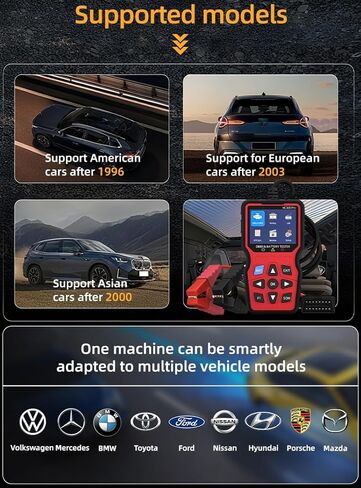 ماسح ضوئي OBD2 مع جهاز اختبار البطارية: تصميم 2 في 1 1S قراءة ومسح رموز المحرك للتشخيص التلقائي - يناسب 99.8% نظام شحن اختبار المركبات وبطارية 12 فولت لسيارات 1996+، إعداد سريع لمدة 3 دقائق in Kuwait