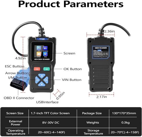 سيارة obd2 الماسح الضوئي أداة تشخيصية فحص محرك رمز القارئ البيانات الحية اختبار البطارية أداة مسح السيارة لمعظم السيارات obdii منذ عام 1996 in Kuwait