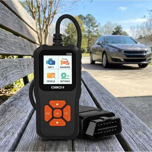 سيارة obd2 الماسح الضوئي v318 قراءة فحص المحرك ضوء البطارية الجهد اختبار EVAP 10 لغة قارئ رمز السيارة لجميع المركبات obdii in Kuwait