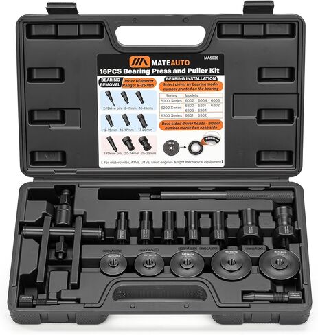 2 in 1 Blind Hole Bearing Puller & Bearing Press Kit, 16pc Bearing Remover & Installer Set with Seal Driver & 5 Bearing Adapters and Expandable Collet 8-29mm for Bicycle, Motorcycle in Kuwait