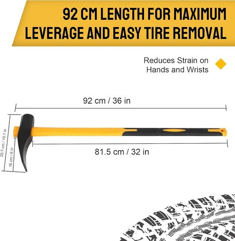 36 in Heavy Duty Tire Bead Breaker Wedge, Duck Billed Tire Hammer for Tire Removal, High-Carbon Steel, Ergonomic Non-Slip Handle, Tire Changing Tool for Car, SUV, ATV, UTV, Tractor, Semi Truck in Kuwait