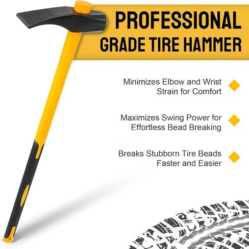 36 in Heavy Duty Tire Bead Breaker Wedge, Duck Billed Tire Hammer for Tire Removal, High-Carbon Steel, Ergonomic Non-Slip Handle, Tire Changing Tool for Car, SUV, ATV, UTV, Tractor, Semi Truck in Kuwait