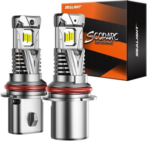 SEALIGHT 9004 Headlight Bulb, 60000LM 900% Super Brighter, With 25000RPM Powerful Cooling Fan, 6500K Hi/Low Beam, 10 Years Lifespan Pack of 2 in Saudi Arabia