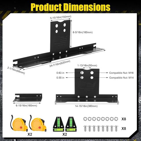 Tallew Wheel Alignment Tool Kit with Imperial Tape Measure, Heavy Duty Toe Alignment Plates, Stainless Steel Automotive Tool Kit Without Removing Calipers for Most Cars, Trucks and Suvs in Kuwait