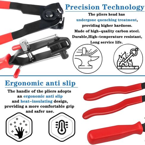 Universal CV Boot Clamp Pliers and CV Joint Ear Clamp Banding Tool,with 10pcs 304 Stainless Steel Adjustable Axle CV Joint Boot Crimp Clamp in Kuwait
