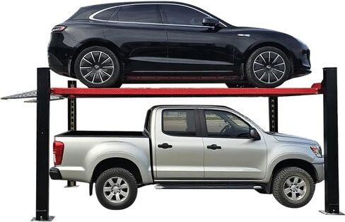 KT-4H950 110V 3.0HP أربع أعمدة رفع لوقوف السيارات والشاحنات، لوحة ألومنيوم مع عجلات وقدرة رفع 9500 رطل، أقصى ارتفاع للرفع 84.5 بوصة عرض إضافي 113 بوصة in Kuwait