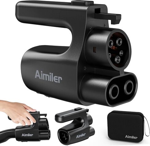 AIMILER NACS to CCS1 Adapter, 500 Amps / 1,000V Nacs to DC Adapter Compatible with Tesla V3/V4 Superchargers - Fast Charge CCS1 EVs [Check with Your Automaker for Compatibility] (Jet) in Kuwait
