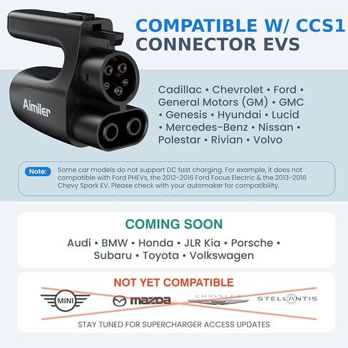 AIMILER NACS to CCS1 Adapter, 500 Amps / 1,000V Nacs to DC Adapter Compatible with Tesla V3/V4 Superchargers - Fast Charge CCS1 EVs [Check with Your Automaker for Compatibility] (Jet) in Kuwait