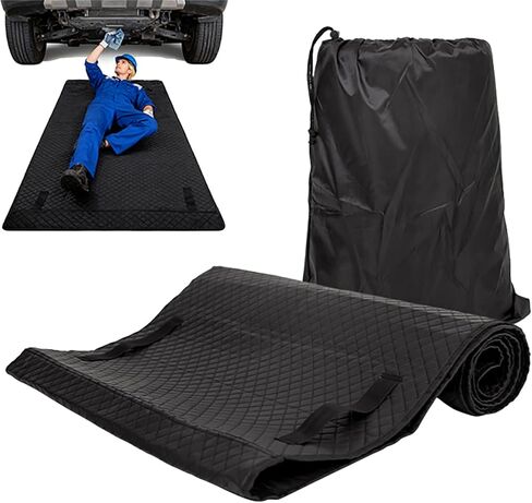 Mechanic Magical Rolling Creeper Mat 58"x27", Durable Oil & Water Resistant Garage Floor Mat, Foldable Car Repair Pad with Storage Bag, for Auto Repair, Trucks & Self-Driving Tours in Kuwait
