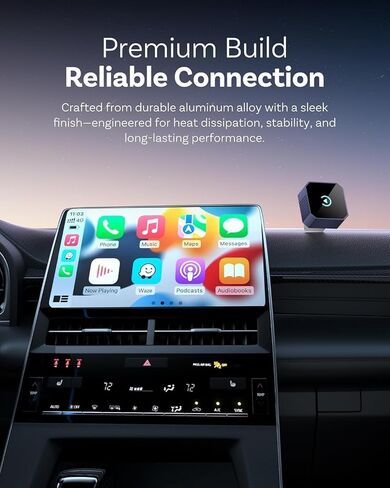 محول CarPlay لاسلكي 2026 لأجهزة iPhone وAndroid Auto Mini سلكي إلى محول Apple Car Play اللاسلكي التوصيل والتشغيل متوافق مع iPhone iOS 10+ Android 11+ مع سيارات ما بعد 2016 in Kuwait