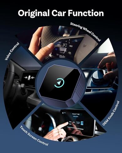 محول CarPlay لاسلكي 2026 لأجهزة iPhone وAndroid Auto Mini سلكي إلى محول Apple Car Play اللاسلكي التوصيل والتشغيل متوافق مع iPhone iOS 10+ Android 11+ مع سيارات ما بعد 2016 in Kuwait