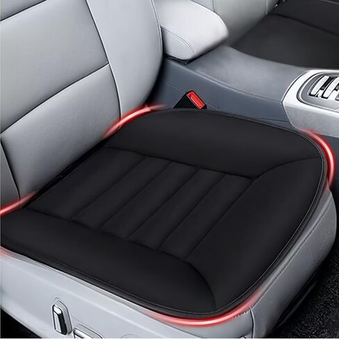 MYFAMIREA Car Seat Cushion Pad 1.2" Thick Comfort Seat Protector for Car Driver Seat Office Chair Home Use Memory Foam Seat Cushion with Non Slip Bottom, 20'' x 18.5'', Black in Saudi Arabia